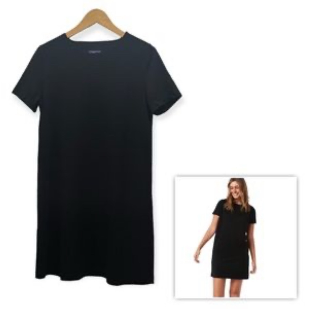 Patagonia Organic Cotton Black T-Shirt Black Short Sleeve Dress
